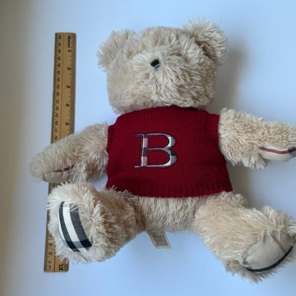 🧸 Rare Burberry Fragrance Teddy Bear Plush Iconic Nova Check Plaid B Sweater - Picture 5 of 9